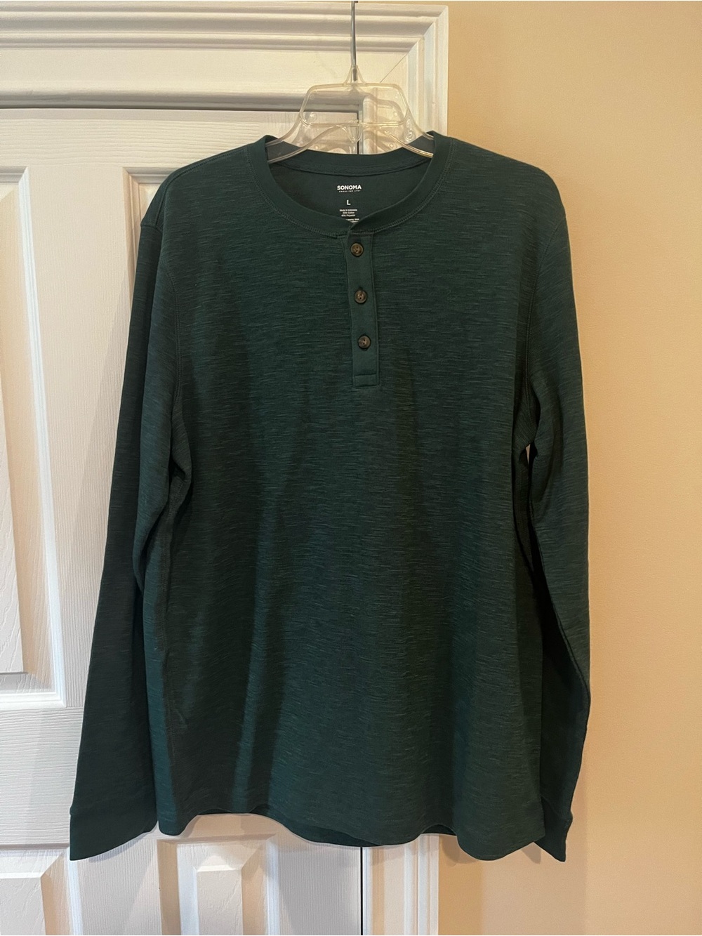 NWOT Sonoma Forest Green Long Sleeve Henley Shirt